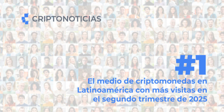 logo de criptonoticias sobre fotografías de personas en el fondo junto al mensaje número 1, el medio de criptomonedas en latinoamerica con más visitas en el segundo trimestre de 2025