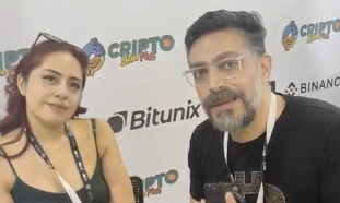 Los bitcoiner Lorena Ortiz y Andrés de México y Colombia.
