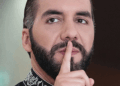 Nayib Bukele guardando silencio sobre bitcoin.