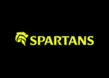 Logo de Spartans color amarillo en fondo negro
