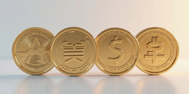Stablecoins con logo de monedas asiáticas