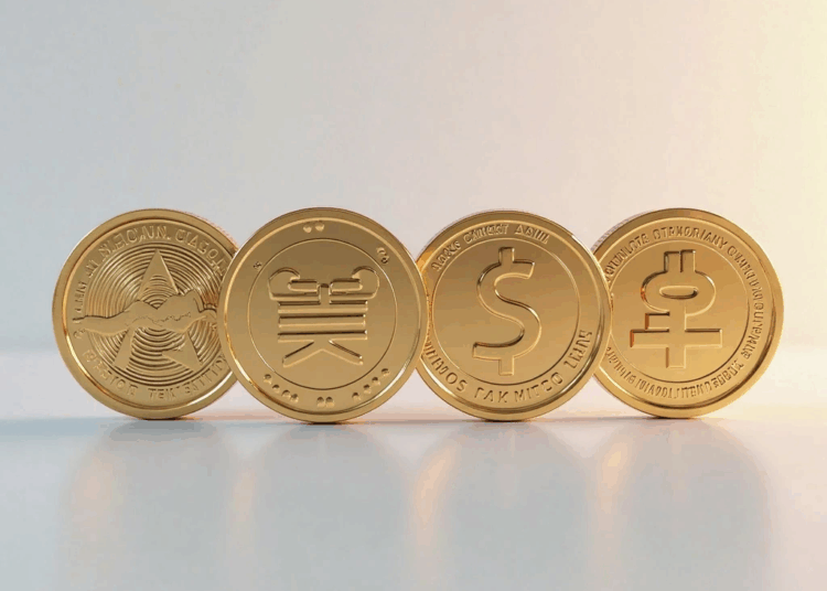 Stablecoins con logo de monedas asiáticas