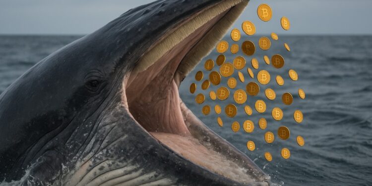 Ballena comiendo bitcoin.