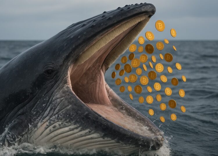 Ballena comiendo bitcoin.
