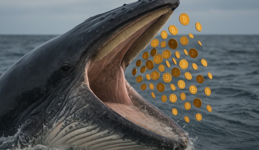 Ballena comiendo bitcoin.