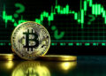 BTC con gráficos y signos de interrogación.