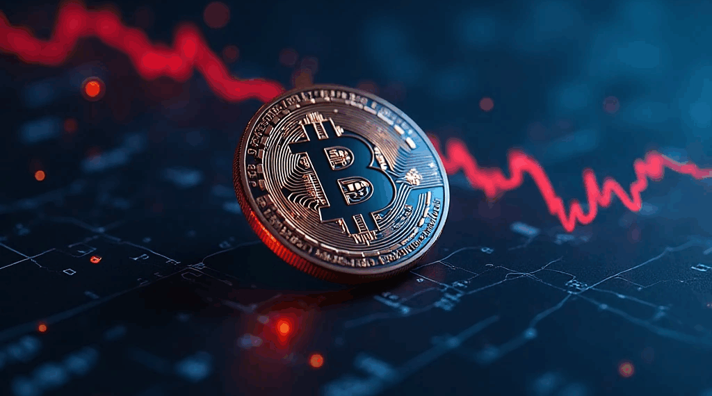 moneda de bitcoin y gráfico de fondo.