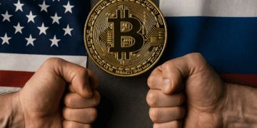 Se incrementa la tensión entre dos gigantes: Estados Unidos y Rusia. Fuente: imagen generada por CriptoNoticias mediante Dall-E, de OpenAI.