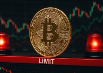 BTC en una línea limítrofe con alarmas y gráficos alrededor.