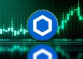 Chainlink con gráficas verdes de fondo.
