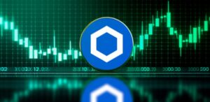 Chainlink con gráficas verdes de fondo.