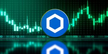 Chainlink con gráficas verdes de fondo.