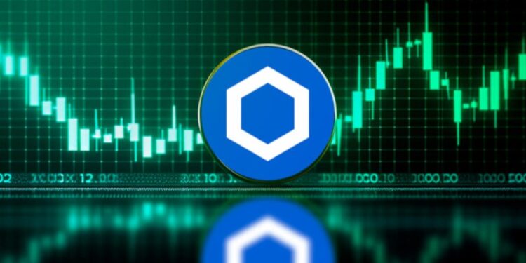 Chainlink con gráficas verdes de fondo.