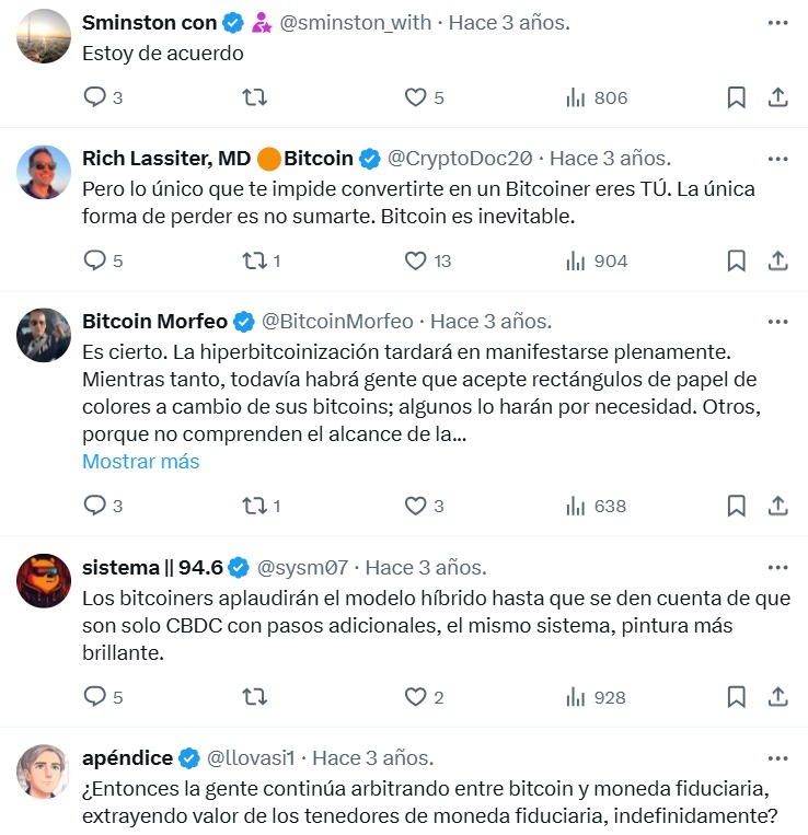 Comentarios en X de la comunidad de bitcoin sobre los comentarios de Fred Krueger.
