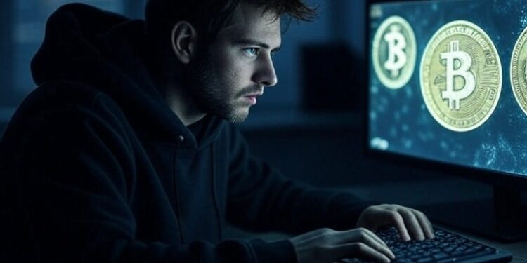Hacker frente a una computadora.