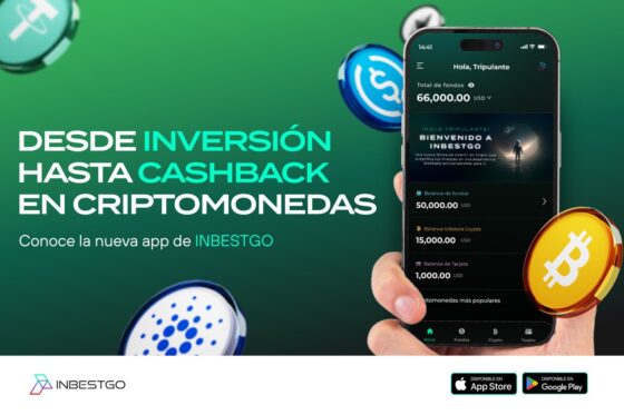 Desde inversión hasta cashback en criptomonedas, conoce la nueva app de INBESTGO