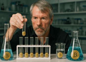 Como un alquimista financiero, Michael Saylor desarrollo la fórmula perfecta para un nuevo modelo de negocio con bitcoin. Fuente: imagen generada mediante Dall-E, de OpenAI, por CriptoNoticias.