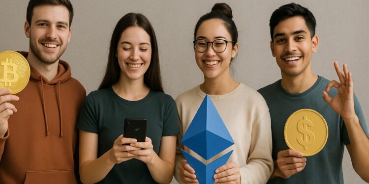 Nuevas generaciones con criptomonedas.