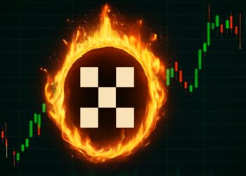 OKB envuelto en fuego y gráficas de fondo.