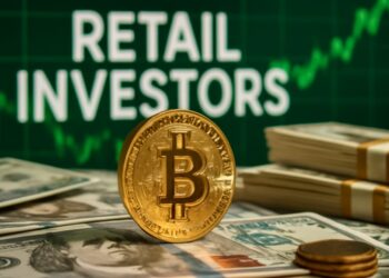 Bitcoin con dinero y gráficas en verde.