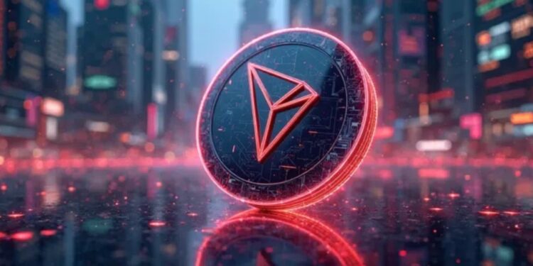 Una moneda de Tron en una calle.