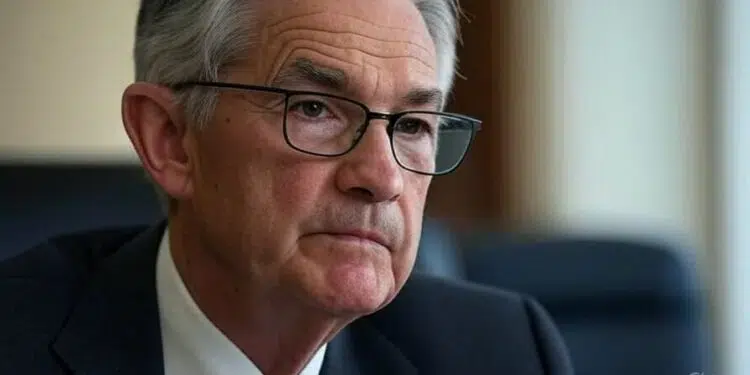 Rostro de Jerome Powell presidente de la FED.