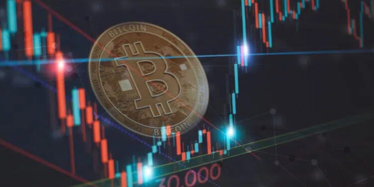 BTC con gráficas de fondo.