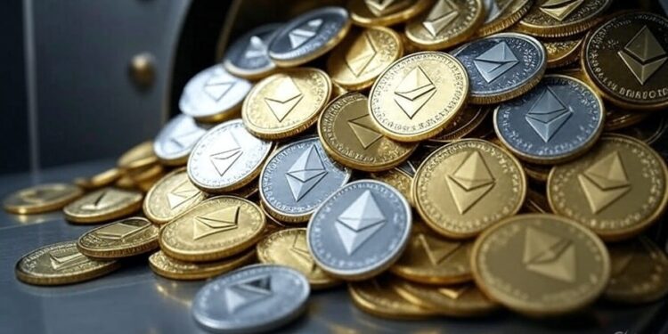 Monedas de Ethereum dentro de una bóveda.