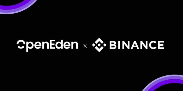 Imagen de llos logos de OpenEden y Binance.
