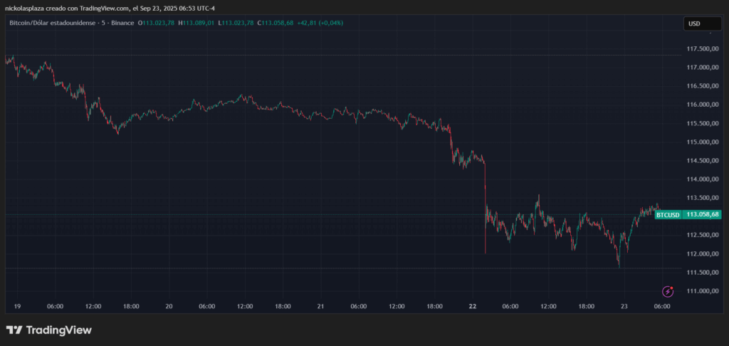 Gráfico de precio de bitcoin.