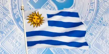 Bandera Uruguay y monedas