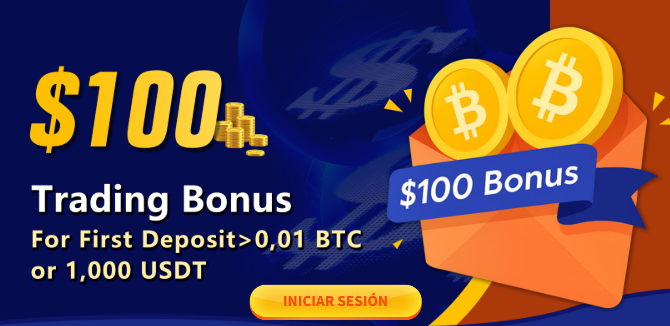 Pancarta promocional con monedas de bitcoin en color amarillo.