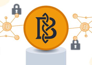 Ilustración del nodo Bitcoin Knots sobre un pedestal blanco