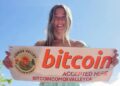 Foto de Joyce, líder de una comunidad de bitcoin en Canadá.