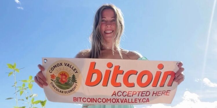 Foto de Joyce, líder de una comunidad de bitcoin en Canadá.