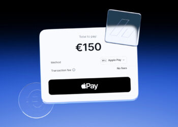 Ventana de pago de Apple pay en Euros con logo de Bitvavo