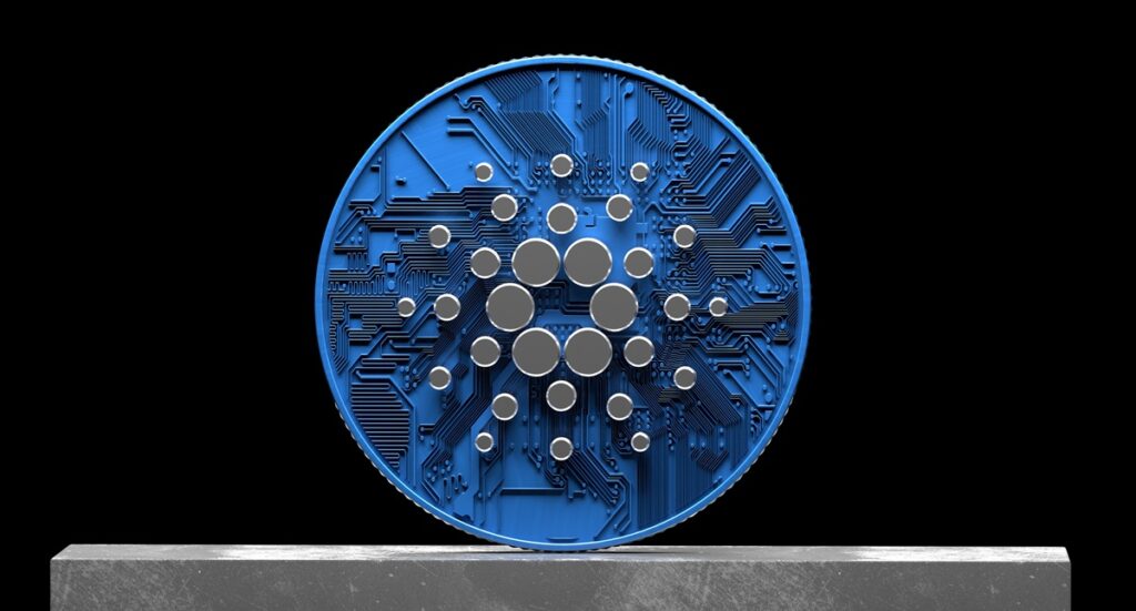 Logo digital de Cardano sobre un fondo tecnológico simbolizando a Google Cloud