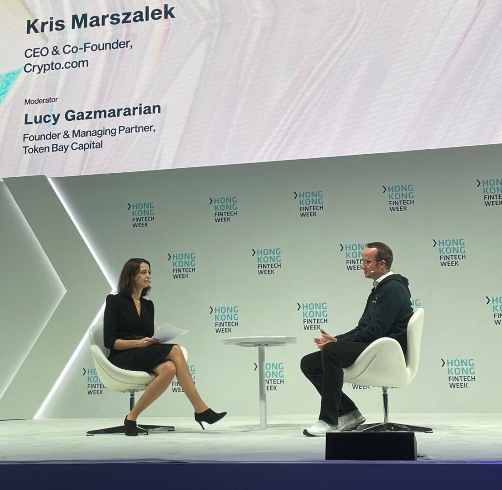 Kris Marszalek, CEO de Crypto.com, hablando durante la Hong Kong FinTech Week.