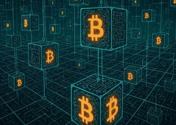 Imagen que representa una red de nodos de Bitcoin