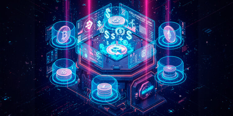 Criptomonedas puestas en resguardo en una bóveda virtual, para obtener préstamo, líquidez