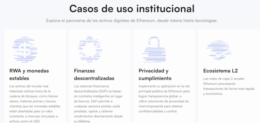 Interfaz de un sitio web con letras negras y fondo blanco.