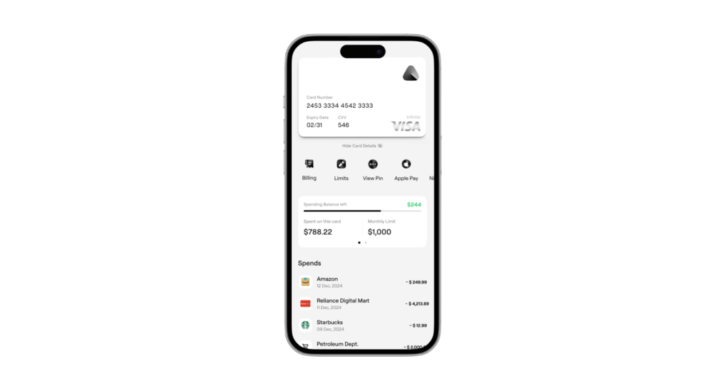 Interfaz de la app de Avici representada en la pantalla de un celular