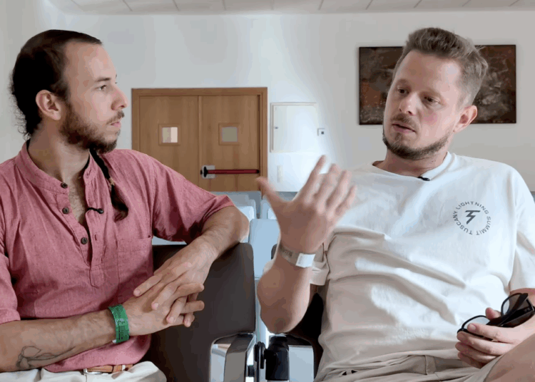 Iván Gómez de CriptoNoticias conversando con Killian Rausch de Boltz.