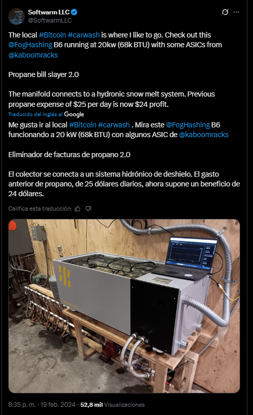 Un minero de Bitcoin que funciona como calección en hogares de Estados Unidos.