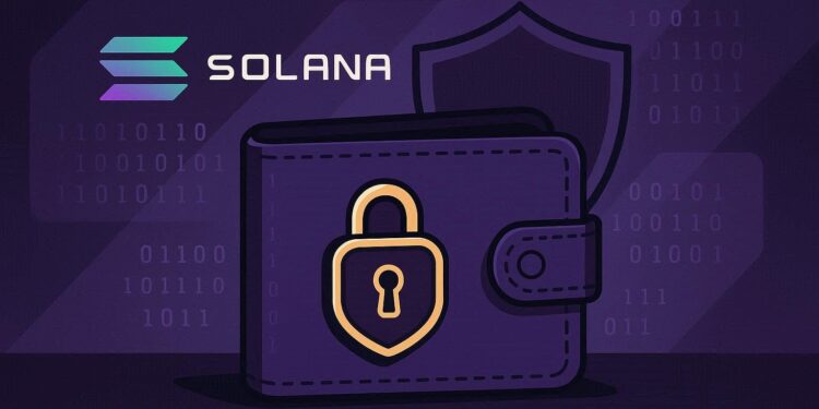 El logo de Solana, una wallet con un candado en el medio y abajo el mensaje "Privacy Wallet"