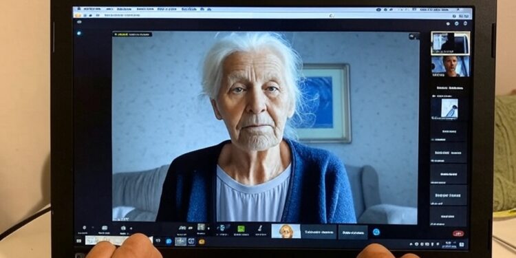 Una señora aparece en una llamada de Zoom recibiendo indicaciones para recuperar sus bitcoin.