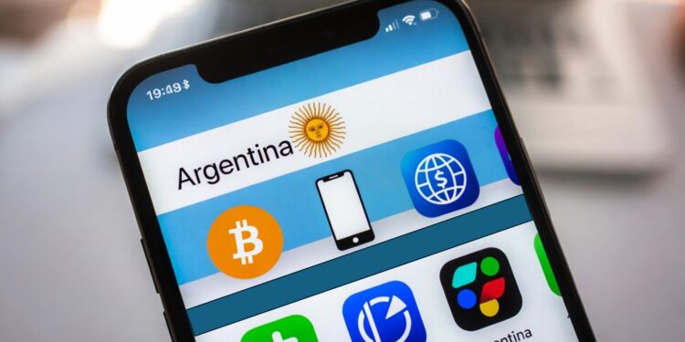Menú de un smartphone en el que se puede visualizar la bandera de Argentina