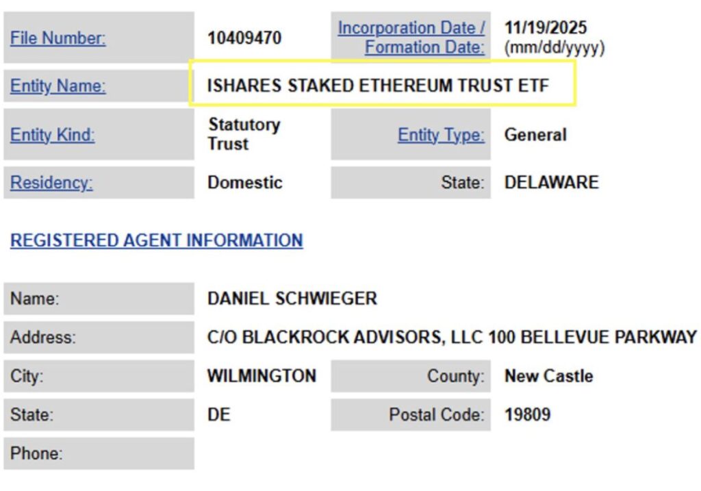 Una solicitud de BlackRock para lanzar un fondo cotizado en bolsa con staking.