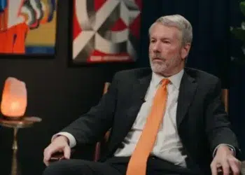 Michael Saylor, líder de Strategy, dando una entrevista.