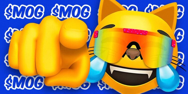 Un caricatura de un gato sonriente con gafas delante de un fondo azul.